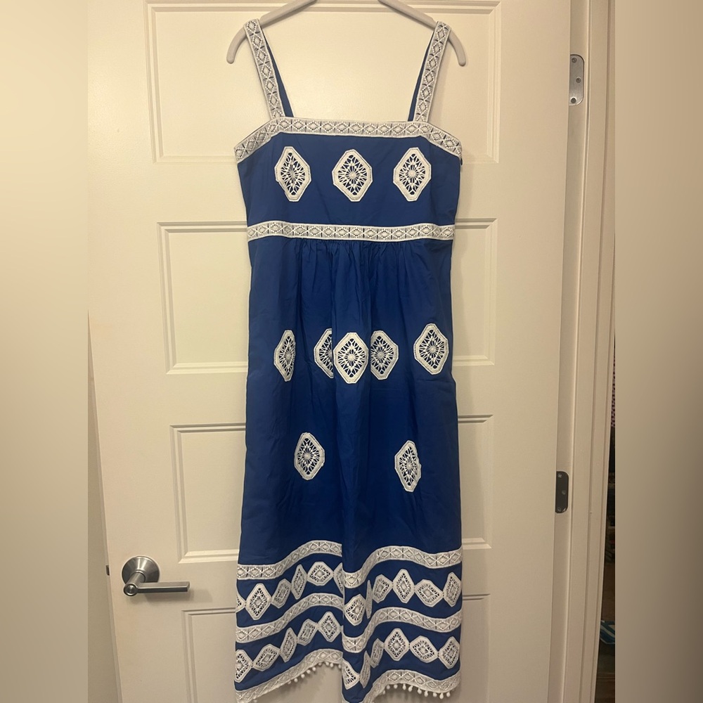 Fun & Flirty Blue and White Sleeveless Dress